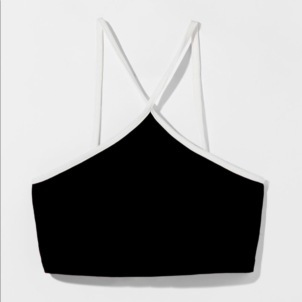 BERSHKA Crop Top with Contrasting Straps